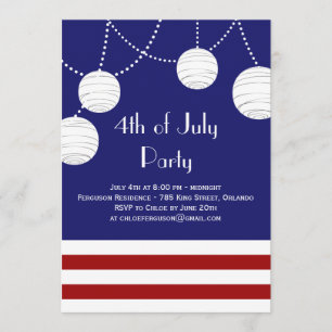 4 juillet invitation de lanternes de partie