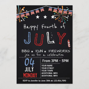 4 JUILLET INVITATION DU PARTI BARBECUE