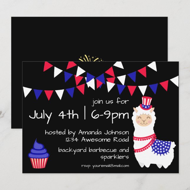 4 juillet Invitation du parti Llama (Devant / Derrière)