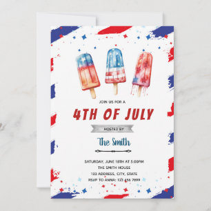 4 juillet invitation popsicle
