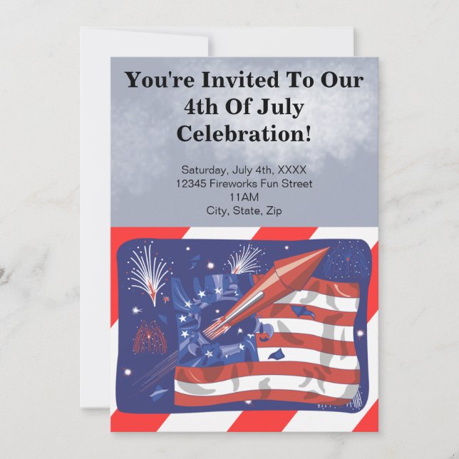 4 juillet invitations de partie (Devant)