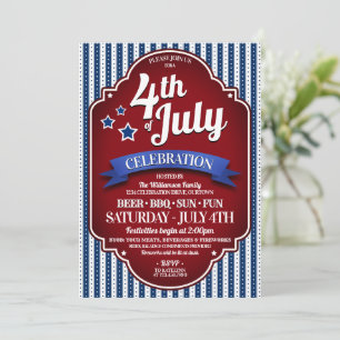4 juillet Invitations du BBQ Party