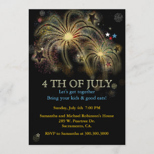 4 juillet Invitations du groupe Fireworks