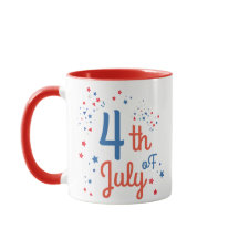 4 juillet Juillet 4 Mug Nom Customisé