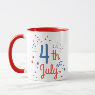 4 juillet Juillet 4 Mug Nom Customisé