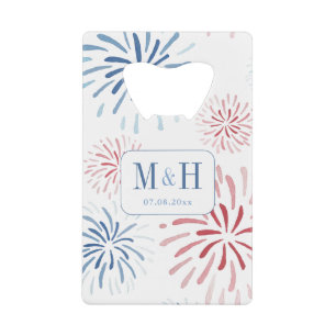 4 juillet Mariage de feux d'artifice rouge bleu Mo