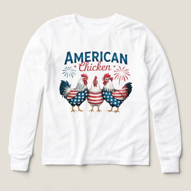 4 juillet Patriotique Américain Poulet-62987 T-Shi (Motif recto)