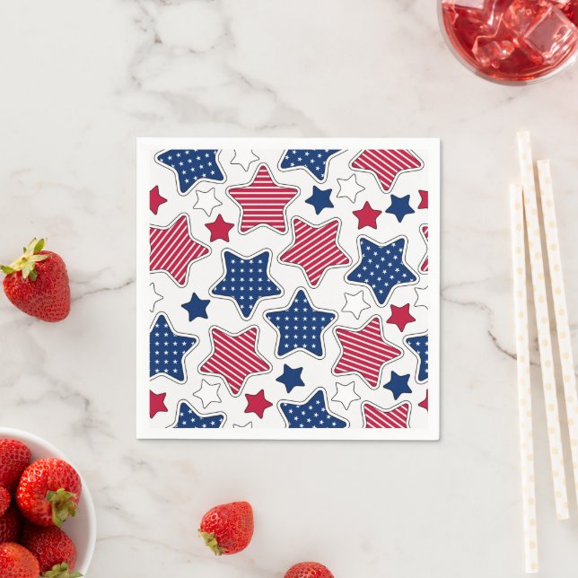 4 juillet serviettes en papier (En situation)