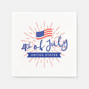 4 juillet serviettes en papier de fête