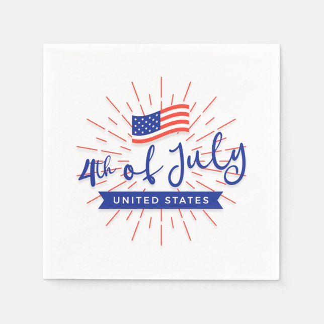 4 juillet serviettes en papier de fête (Devant)