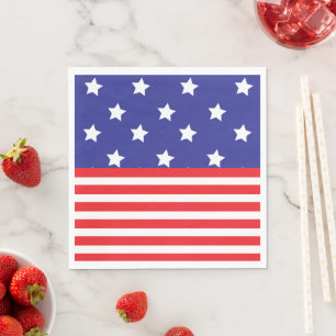 4 juillet serviettes en papier rouge blanc et bleu