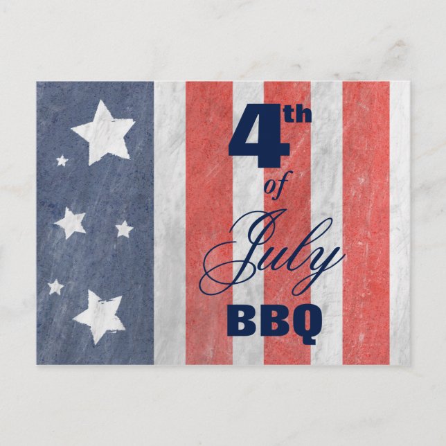 4 juillet Stars & Stripes BBQ ou carte postale (Devant)