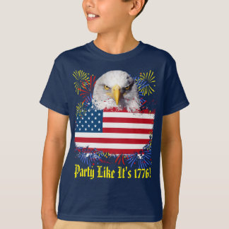 4 juillet T-shirt bleu foncé pour enfants