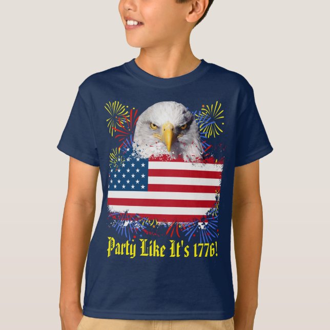 4 juillet T-shirt bleu foncé pour enfants (Devant)