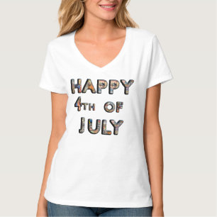 4 juillet T-shirt heureux patriotique mignon