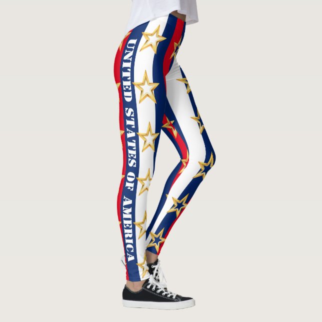4 juillet USA Stripes Femen Leggings Pantalons (Droite)