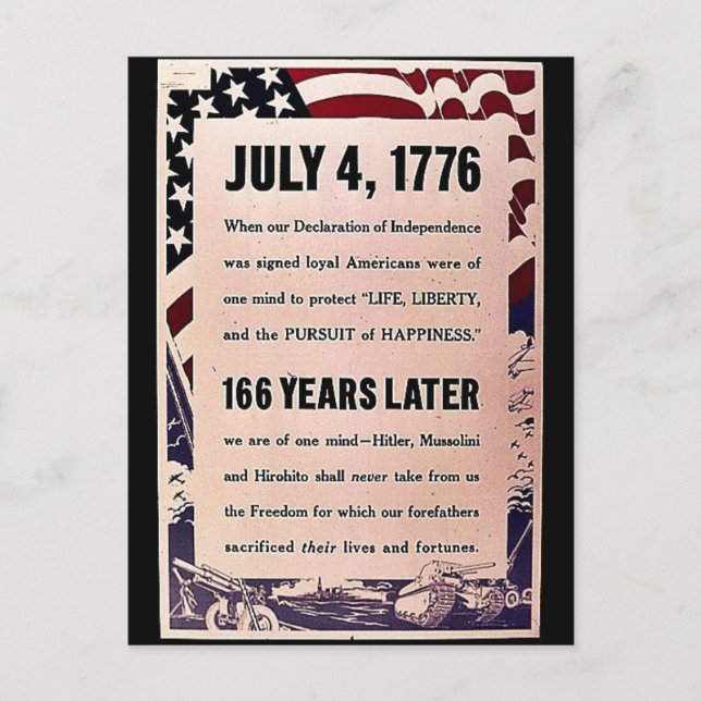 4. Juli 1776 Postkarte (Vorderseite)