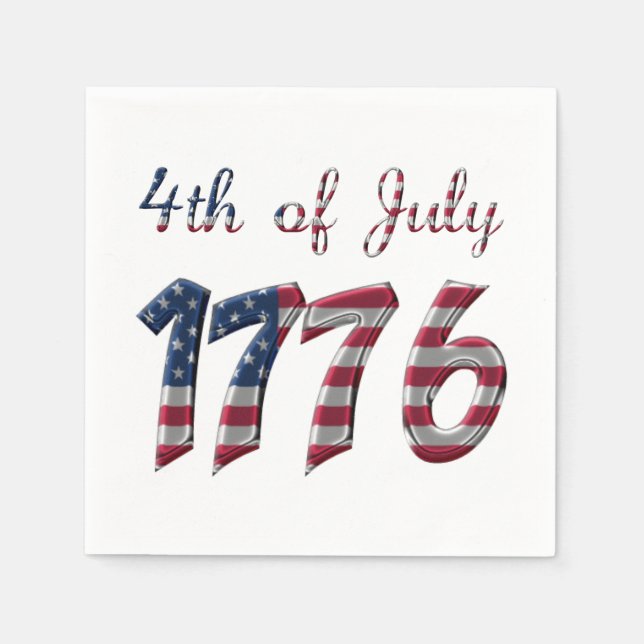 4. Juli 1776 Unabhängigkeitserklärung USA Serviette (Vorderseite)