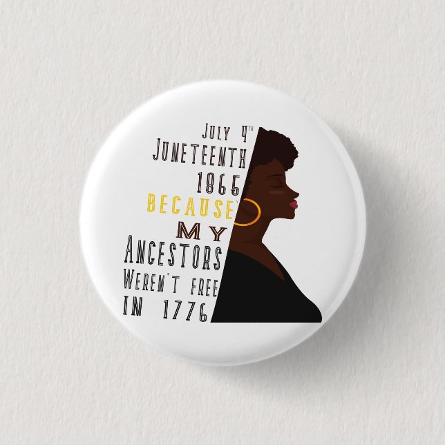 4. Juli 1865, weil meine Vorfahren Button (Vorderseite)