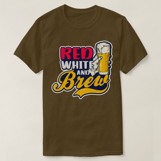 4. Juli 2021 Red White Brew Beer T-Shirt (Design vorne)