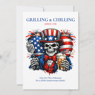4. Juli 250. Jubiläums-Grillparty Einladung