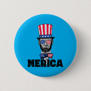 4. Juli Abe Lincoln Amerika Bzr Lustige Kinder Button