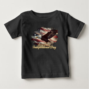 4. Juli Adler mit amerikanischer Flagge Baby T-shirt