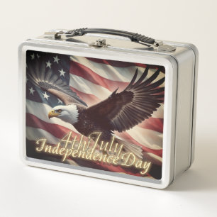 4. Juli Adler mit amerikanischer Flagge Metall Brotdose