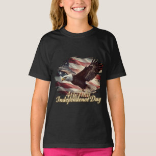 4. Juli Adler mit amerikanischer Flagge T-Shirt