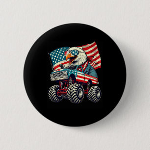 4. Juli Adler Monster LKW American Flag USA Button
