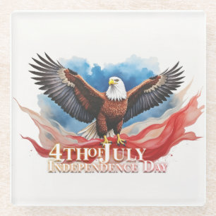 4. Juli-Adler – Patriotisches Kunstdesign Glasuntersetzer