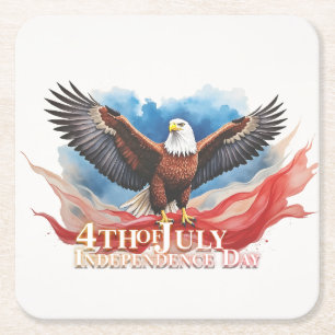 4. Juli-Adler – Patriotisches Kunstdesign Rechteckiger Pappuntersetzer