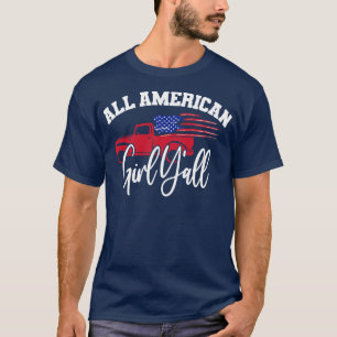 4. Juli All American Girl Independence Day Sum T-Shirt