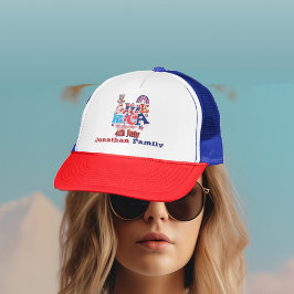 4. Juli America Independence Day Flag Familienname Truckerkappe