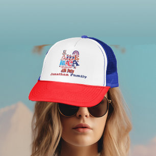 4. Juli America Independence Day Flag Familienname Truckerkappe