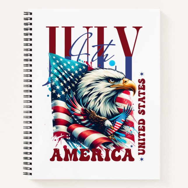 4. Juli American Eagle Sublimation-61904 Notizbuch (Vorderseite)