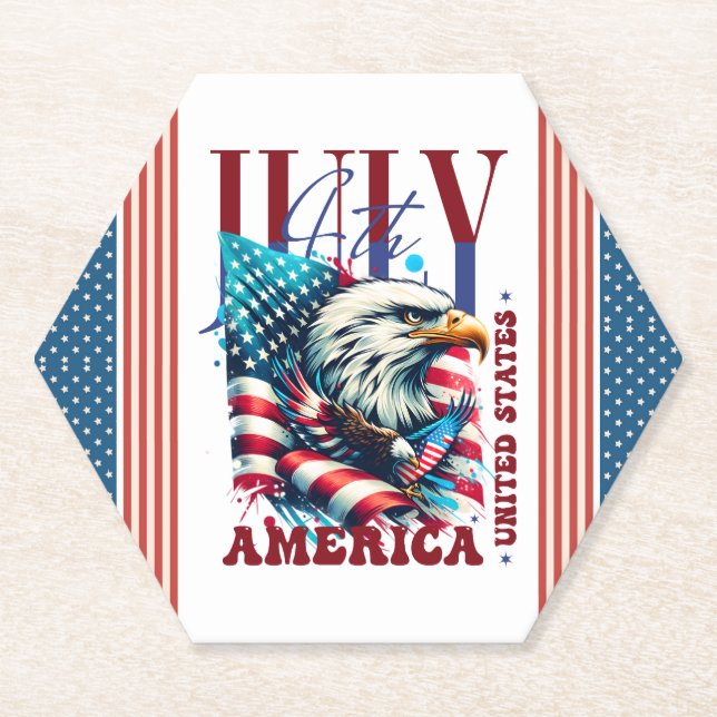 4. Juli American Eagle Sublimation-61904 Untersetzer (Vorderseite)