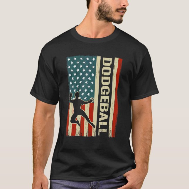 4. Juli American Flag Ball Sport Männer Gaga Ball T-Shirt (Vorderseite)