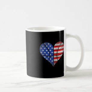 4. Juli American Flag Basketball Heart USA Wom Kaffeetasse
