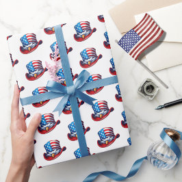4. Juli American Flag & Eagle Hat Design Geschenkpapier