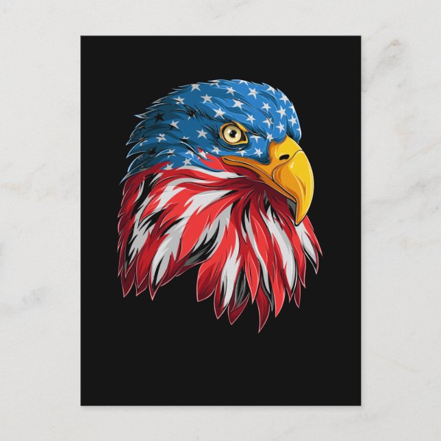 4. Juli American Flag Eagle Patriotic Bird USA Postkarte (Vorderseite)