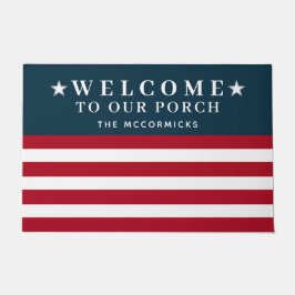4. Juli American Flag Familie Personalisiert Fußmatte