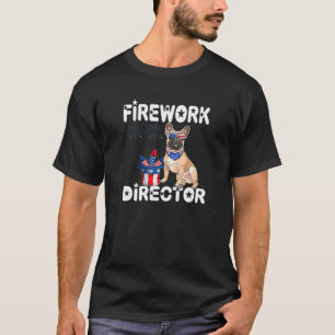 4. Juli American Flag Französisch Bulldog Feuerwer T-Shirt