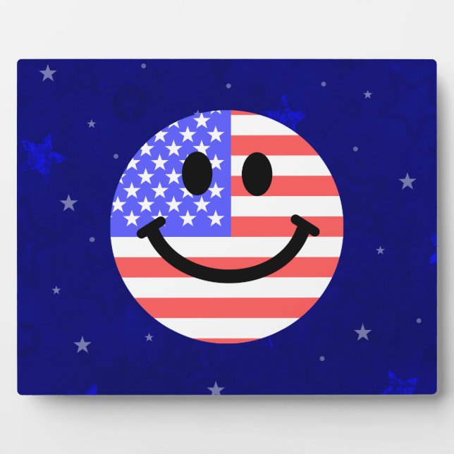 4. Juli American Flag Gesicht Fotoplatte (Vorderseite)