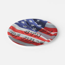 4. Juli, American Flag Plate, Vierte USA Pappteller