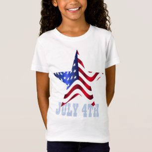 4. Juli, American Flag, Star T-Shirt