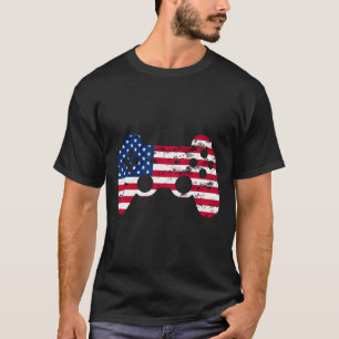 4. Juli American Flag Video Game Boys Kids T-Shirt