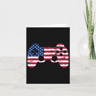 4. Juli American Flag Video Game Boys Kids T-Shirt Karte