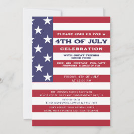 4. Juli American GRILLEN Cookout Family Pool Party Einladung