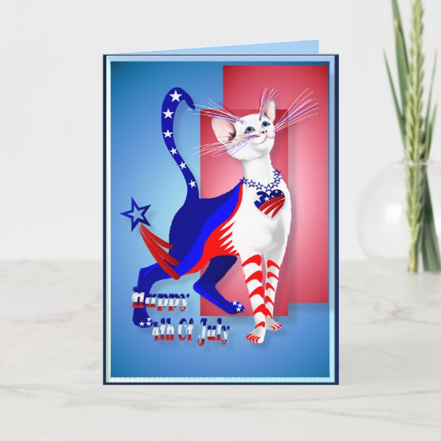 4. Juli American Kitty Card Karte (Vorderseite)